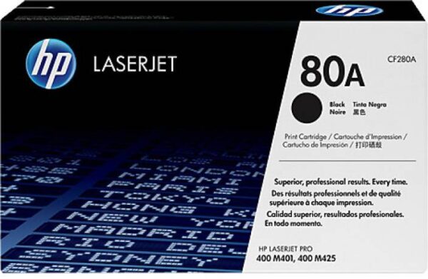 HP 80A Black Original LaserJet Toner Cartridge CF280A