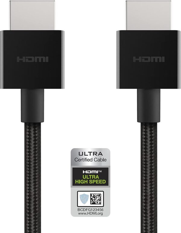 BELKIN Ultra HD High Speed HDMI 2.1 Braided Cable – 6.6ft/2m