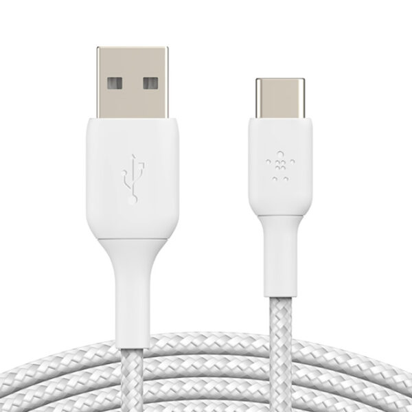 Belkin Braided USB-A to USB-C Cable (2m / 6.6ft White)
