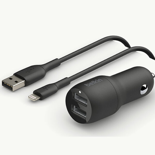 BELKIN-DUAL-USB-A-CAR-CHARGER-24WLIGHTNING-TO-USB-A-CABLE