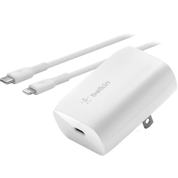 Belkin USB C PPS Wall Charger 30W with Type C to Lighting Cable 1m White