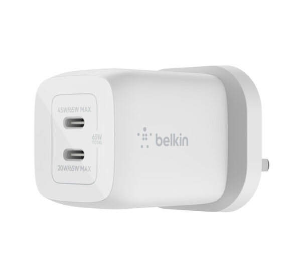 Belkin Dual 65W USB-C PD Gan Wall Charger with PPS 65W