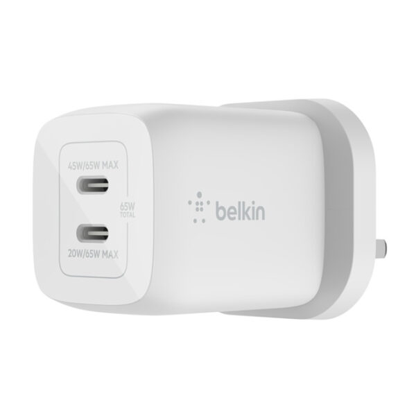 Belkin Dual 65W USB-C PD Gan Wall Charger with PPS 65W
