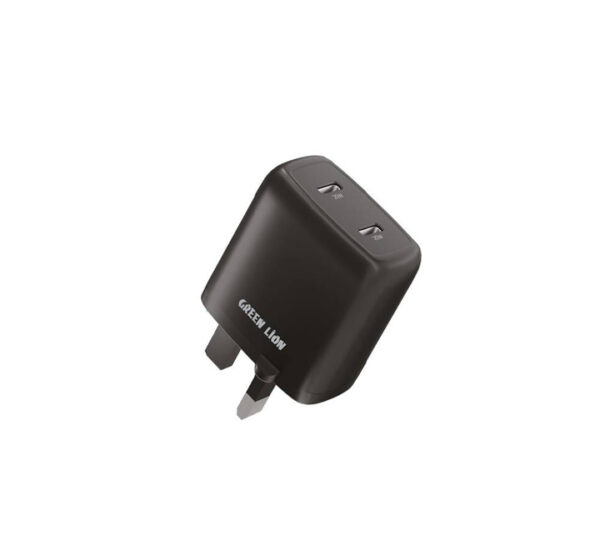 Green Lion Mini PD 20W Home Charger UK with Type-C to Type-C Cable 1M – Black