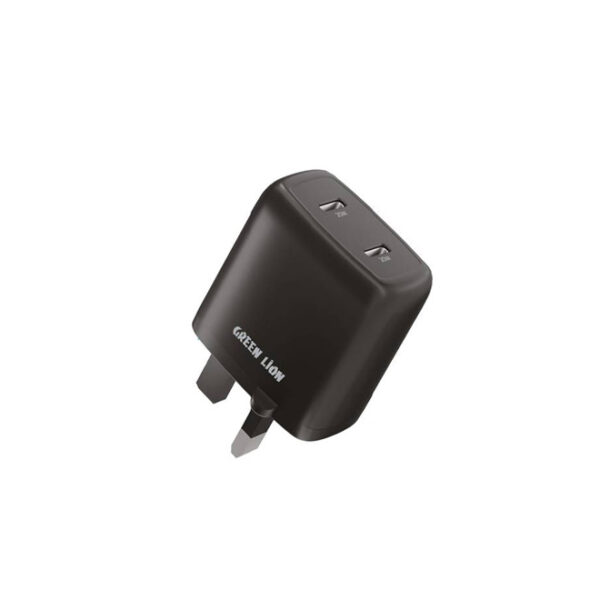 Green Lion Mini PD 20W Home Charger UK with Type-C to Type-C Cable 1M – Black