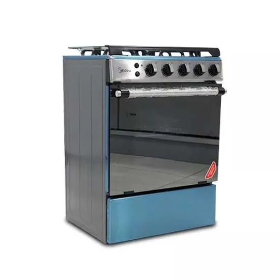 Midea Gas Cooker 4 Burner 60 x 60cm Silver Oven + Grill Inox