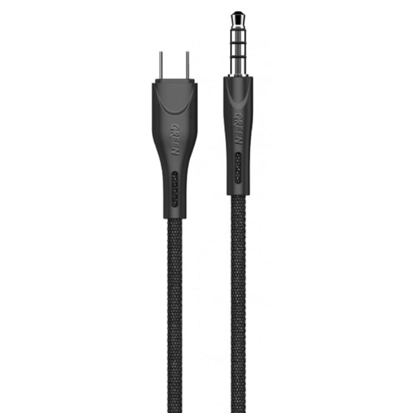 Green AUX 3.5 to Type-C Cable 1.2M 2.4A – Black