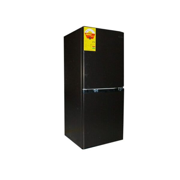 Midea Fridge Double Door Refrigerator Bottom Freezer Black 135 Litres