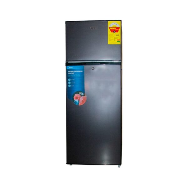 Midea Fridge Double Door Refrigerator Black 128 Litres
