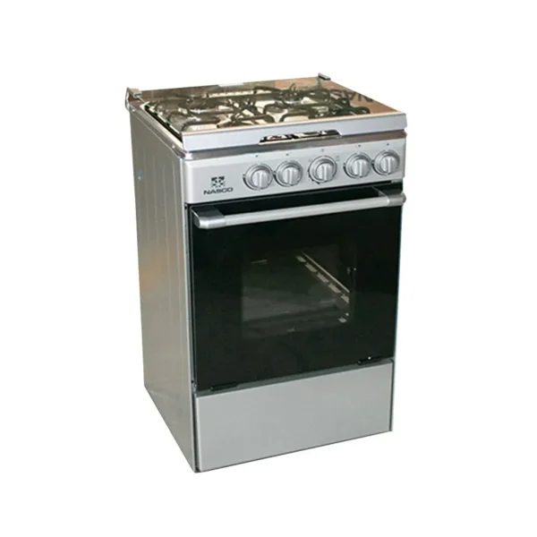 Nasco Gas Cooker 4 Burner 50 x 50 cm Silver Oven + Grill