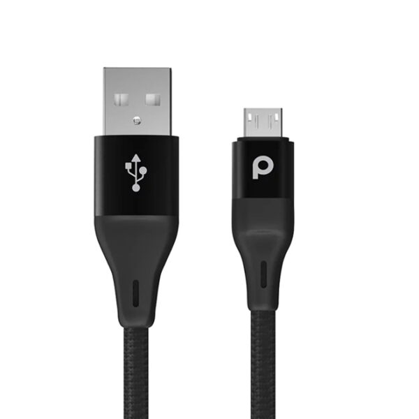Porodo Aluminum Braided Micro USB Cable 1.2M 2.4A – Black
