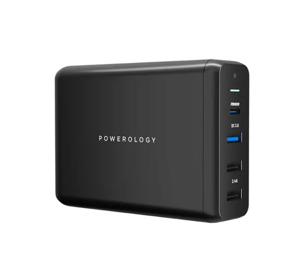 Powerology 4-Port Quick Charge Power Terminal PD 75W – Black