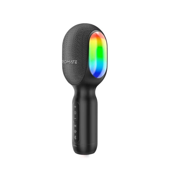 Promate Wireless Karaoke Microphone Built-in Speaker Rainbow LED TWS FM Transmit Function