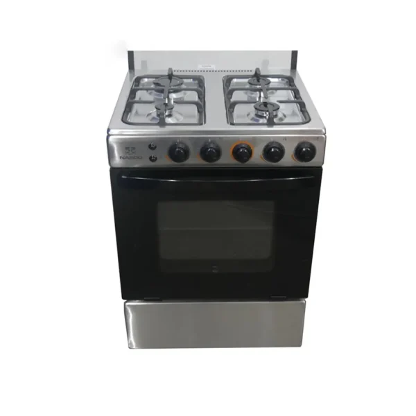 Nasco Gas Cooker 4 Burners 60 x 60 cm Stainless Steel + Grill