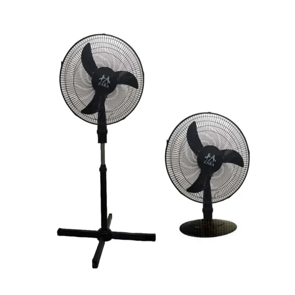 Single Fan But Converts to a standing fan, wall fan or table fan Size: 16 Inches Blades: 3 Power Consumption: 45 Watts 3 Speed Selector